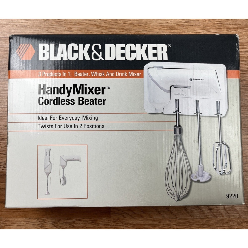 Vintage Black & Decker Handy Mixer Cordless Beater Wall Hanging 9220 NEW